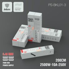 Мережевий фільтр з usb INKAX PS-BKL01-3 2 МЕТРИ з 4 USB 3.4A
