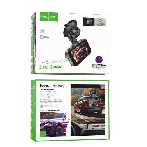 Автомобільний відеореєстратор HOCO DV5 3-дюймовий IPS-екран, iron gray