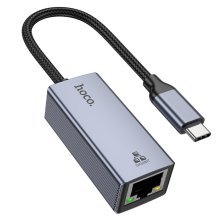 Перехідник HOCO UA37 Type-C - RJ45 GIGABIT, сірий