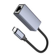Перехідник HOCO UA37 Type-C - RJ45 GIGABIT, сірий
