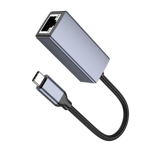 Перехідник HOCO UA37 Type-C - RJ45 GIGABIT, сірий