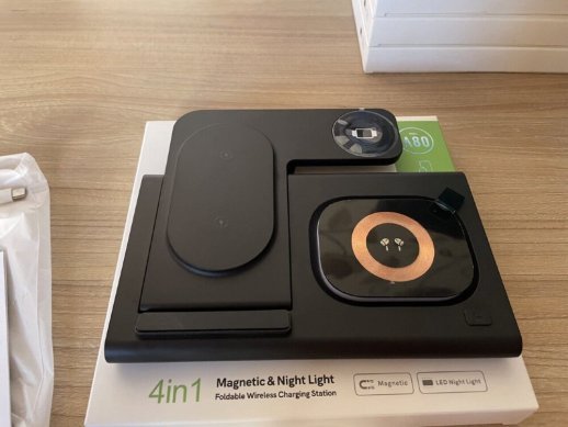 Бездротова зарядка A80 QI док-станція для iPhone Watch AirPods для айфона годинника навушників підсвіткою