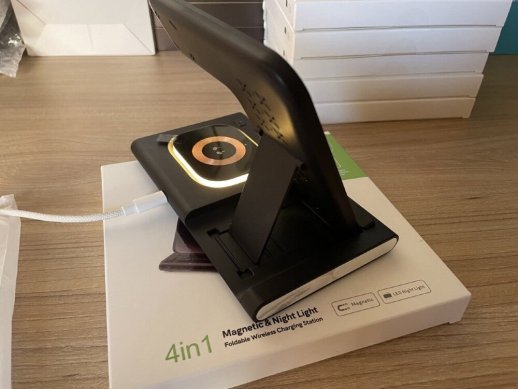 Бездротова зарядка A80 QI док-станція для iPhone Watch AirPods для айфона годинника навушників підсвіткою