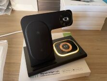 Бездротова зарядка A80 QI док-станція для iPhone Watch AirPods для айфона годинника навушників підсвіткою