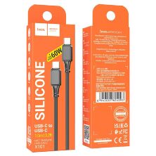 USB-C кабель HOCO X101 60W Type-C - Type-C silicone 1м чорний