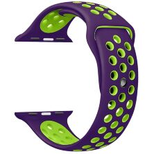 Ремінець силіконовий NIKE для Apple Watch 42 44 | 45 мм LARGE SIZE 15_PURPLE-LIGHT_GREEN