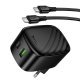 Мережевий зарядний пристрій HOCO CS102A TYPE-C PD 30W / USB QC 3.0 + кабель TYPE-C - TYPE-C, чорний