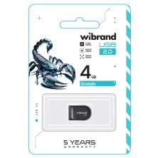 USB флеш 4Gb Wibrand Scorpio 2.0 Black