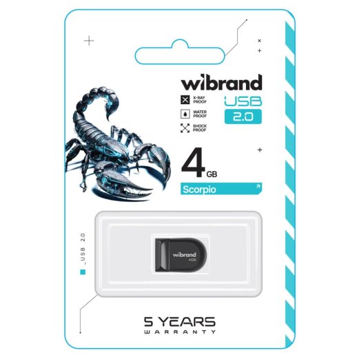 USB флеш 4Gb Wibrand Scorpio 2.0 Black