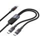 USB-C кабель HOCO U139 2-в-1 (Type-C to Type-C + Type-C), 100 Вт PD, довжина 1,2 м, чорний