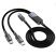 USB-C кабель HOCO U139 2-в-1 (Type-C to Type-C + Type-C), 100 Вт PD, довжина 1,2 м, чорний