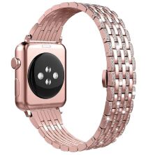 Ремінець металевий стрази rhinestones APPLE WATCH 42/44/45 MM №1 ROSE-GOLD