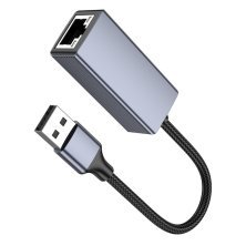 Перехідник HOCO UA37 USB - RJ45 GIGABIT, сірий