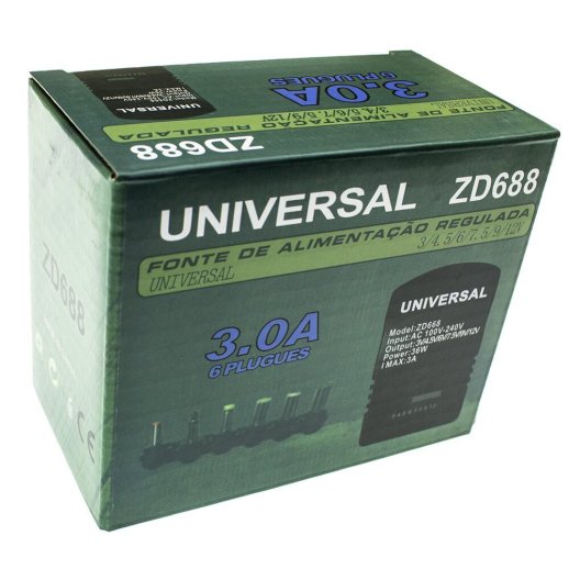 Мережевий зарядний пристрій універсальний з перемикачем ZD688 36W 6 режимів 3A с 6 перехідниками