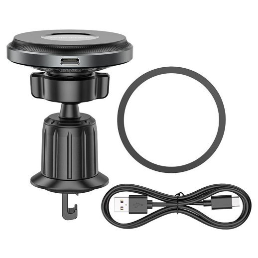 Автомобільний тримач BOROFONE BH202 magnetic 15W бездротова швидка зарядка - повітряна решітка