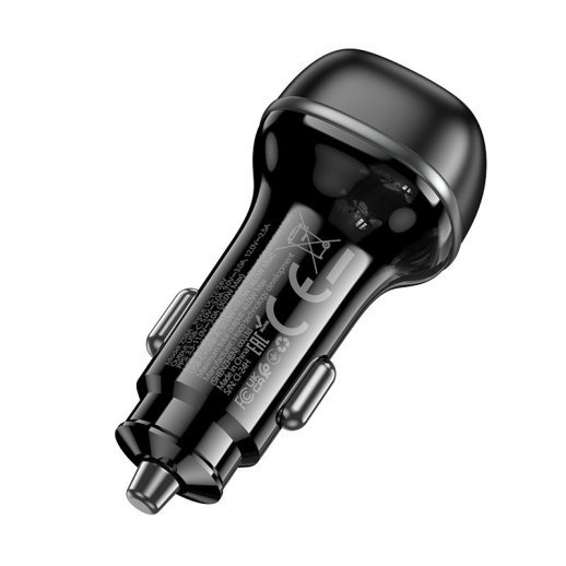 Автомобільний зарядний пристрій HOCO Z58A Type-C PD 30W + USB QC3.0, чорний