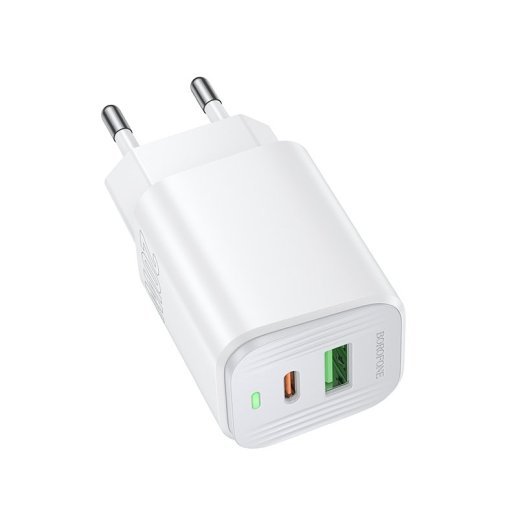 Мережевий зарядний пристрій BOROFONE BAS83A TYPE-C PD 20W / USB QC3.0, білий