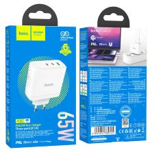 Мережевий зарядний пристрій HOCO N30 2 TYPE-C PD 65W + USB QC 3.0