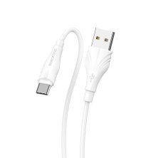 USB кабель BOROFONE BX18 charging data 3А USB - Type-C 2 метри, бiлий