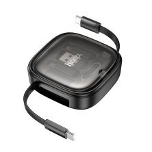 USB-C кабель HOCO U140 3в1 Type-C to Type-C с переходниками с Type-C на MicroUSB, Lightning, USB, 60W, 0.95 метра, чёрный