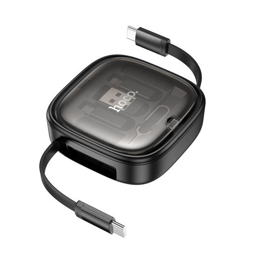 USB-C кабель HOCO U140 3в1 Type-C to Type-C с переходниками с Type-C на MicroUSB, Lightning, USB, 60W, 0.95 метра, чёрный