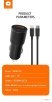 Автомобільний зарядний пристрій WUW T76 1 USB + 1 TYPE-C 38W + кабель TYPE-C - Lightning