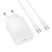 Мережевий зарядний пристрій BOROFONE BAS73A PD 20W USB-C + кабель TYPE-C - TYPE-C, білий