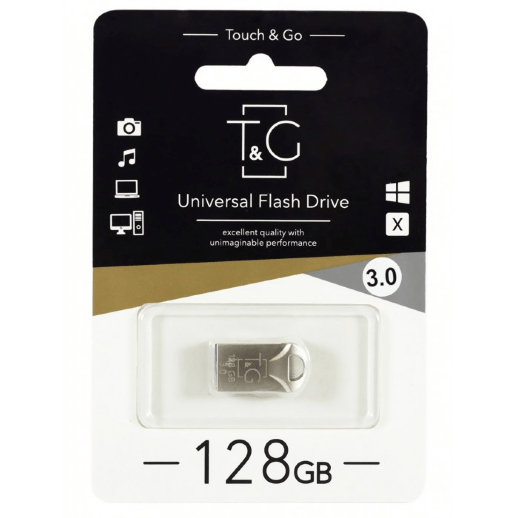 USB Flash Drive T&G TG106 Metal 128GB 3.0 Стальной