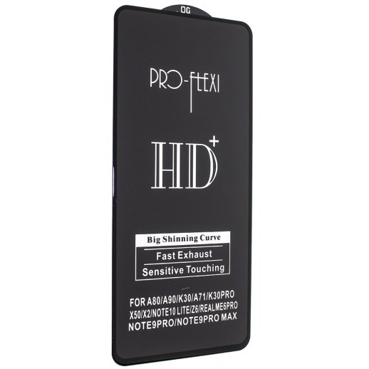 Захисне скло PRO-FLEXI HD+ REALME 6 PRO | A80 | TE 9 PRO | TE 9 PRO MAX | Z6 ЧОРНИЙ