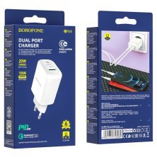 Мережевий зарядний пристрій BOROFONE BN4 Potential PD20W+QC3.0 charger(EU)