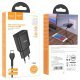 Мережевий зарядний пристрій HOCO C88A 2*USB 2.4A + кабель USB - TYPE-C, чорний
