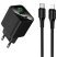 Мережевий зарядний пристрій HOCO CS83A Excellent PD20W + QC3.0 з цифровим дисплеєм + кабель TYPE-C - LIGHTNING, чорний