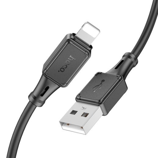 USB кабель HOCO X101 USB - Lightning silicone 1м чорний