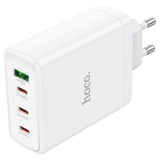 Мережевий зарядний пристрій HOCO N31 PD 100W (3*TYPE-C + 1*USB QC 3.0), GaN, білий