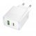 Мережевий зарядний пристрій HOCO CS112A TYPE-C PD 30W + USB QC 3.0, білий