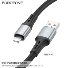 USB кабель BOROFONE BX88 Solid silicone charging data USB - Lightning 5,8ММ