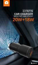 Автомобільний зарядний пристрій WUW T76 1 USB + 1 TYPE-C 38W + кабель TYPE-C - TYPE-C