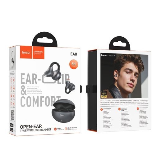 Бездротові навушники HOCO EA8 Warm Sound TWS, Bluetooth 5.4, metal gray