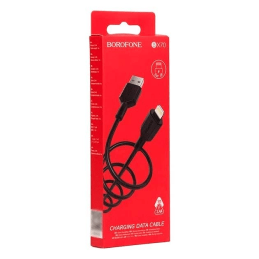 USB Cable Borofone BX70 Lightning 1m Black
