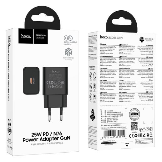 Зарядное устройство HOCO N76 PD+(1Type-C/25W), чёрный