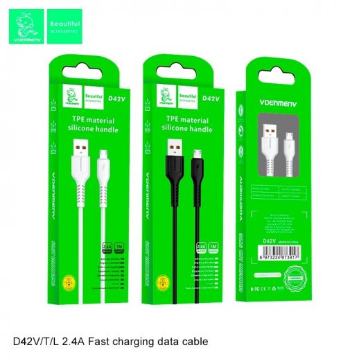 Кабель USB Denmen D42L USB - Lightning (2,4A)