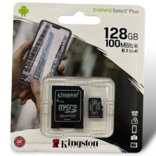 Карта пам'яті micro 128Gb Kingston Canvas Select Plus 10 A1 SDXC UHS-1 (R-100MB/s) ADAPTER SD