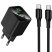 Мережевий зарядний пристрій HOCO CS83A Excellent PD20W + QC3.0 з цифровим дисплеєм + кабель TYPE-C - TYPE-C, чорний