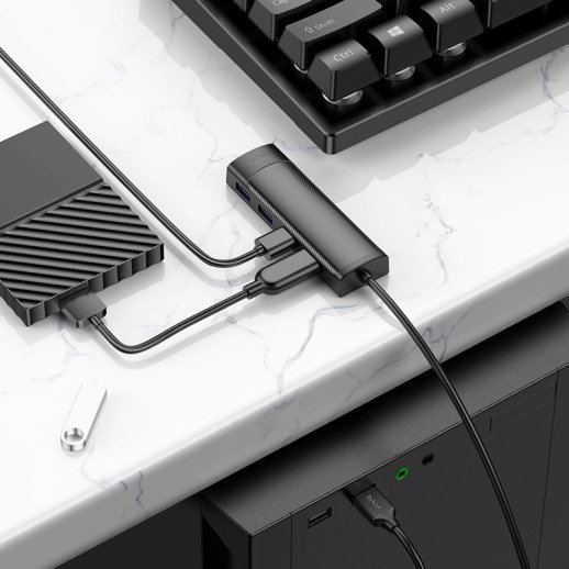 USB HUB HOCO HB41 4в1 Easy safety (4 порти USB 3.0), 20 см