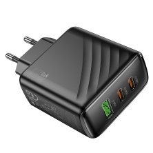Мережевий зарядний пристрій HOCO CS26A 2*TYPE-C PD 45W + USB QC 3.0,чорний