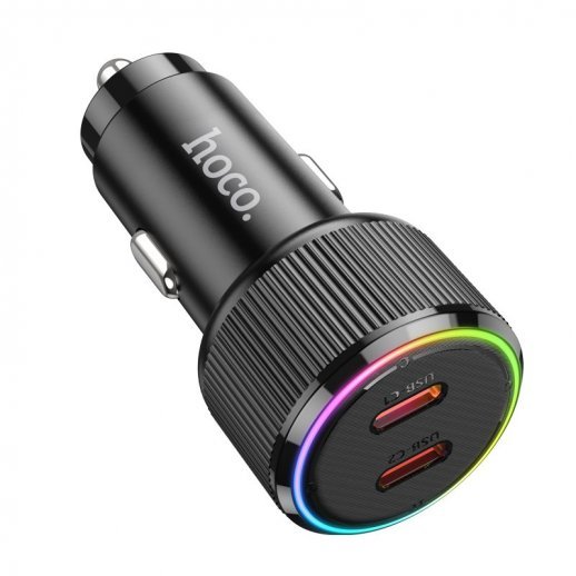 Автомобильное зарядное устройство HOCO NZ14B 2*TYPE-C 50W, черный