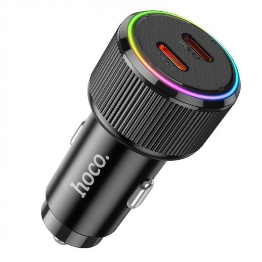 Автомобильное зарядное устройство HOCO NZ14B 2*TYPE-C 50W, черный