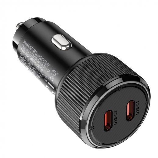 Автомобильное зарядное устройство HOCO NZ14B 2*TYPE-C 50W, черный