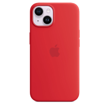 Silicone Case Original With MagSafe and Splash Screen Apple iPhone 14 Plus Red