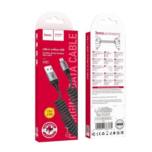 USB кабель HOCO X121 Nuevo USB - micro USB, 1 метр, чорний